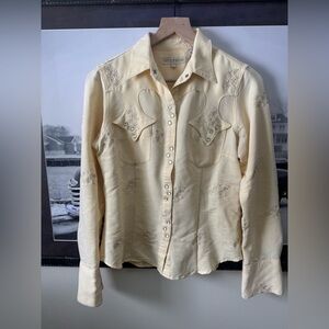 Vintage Stetson Pearl Snap Embroidered Shirt S